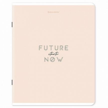 Тетрадь А5, 48 л., BRAUBERG, скоба, клетка, матовая ламинация, "Однотонный_Пастель", (микс в спайке), 405335