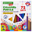 Карандаши цветные BRAUBERG KIDS NEW, 72 цвета, трехгранные, грифель 3 мм, 182005