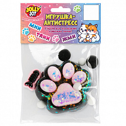 Игрушка-антистресс "КОШАЧЬЯ ЛАПКА С РЫБКОЙ", 7х6 см, черно-розовая, дисплей, JOLLY JOT (ДЖОЛЛИ ДЖОТ), 665773
