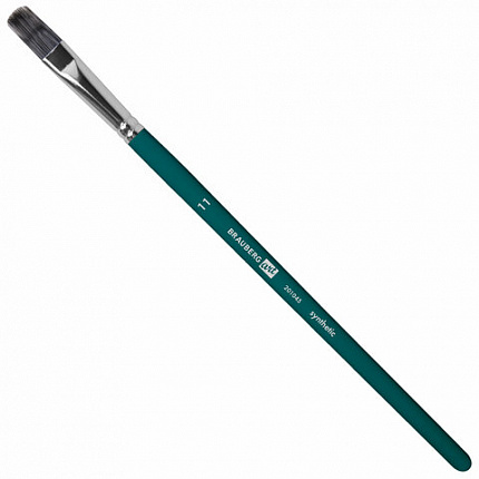 Кисти художественные набор 15 шт + мастихин в пенале, синие, синтетика, BRAUBERG ART