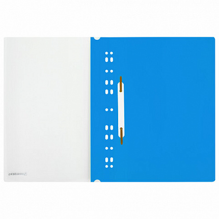 Скоросшиватель пластиковый с перфорацией BRAUBERG EXTRA, А4, 140/180 мкм, синий, 272895