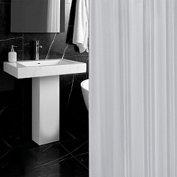 Шторка для ванной ПОЛИЭСТЕР, 180х200 см, кольца в комплекте, СЕРЫЙ БРИЛЛИАНТ, PRIMILA (ПРИМИЛА), 700094