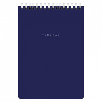 Блокнот А5 146х206 мм, 60 л., гребень, картон, жесткая подложка, клетка, BRAUBERG "Minimal Classic", 116426