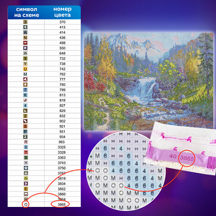 Картина стразами (алмазная мозаика), 40х50 см, ОСТРОВ СОКРОВИЩ "Горный ручей", без подрамника, 663864