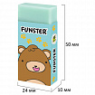 Ластик FUNSTER (ФАНСТЕР) "ANIMALS", 50х24х10 мм, прямоугольный, картонный держатель, экологичный ПВХ, ассорти, 272730