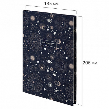 Блокнот (135х206 мм) А5 STAFF, 80 л., твердый, тиснение фольгой, "Blue sky", 111612