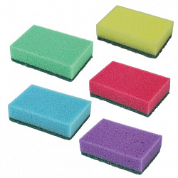 Губки для посуды 9,6х6,4х2,7 см, КОМПЛЕКТ 10 шт., MAXI, поролон с абразивным слоем, ОФИСМАГ К0012, 601553