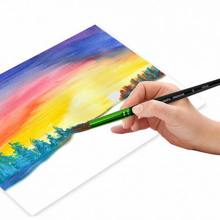 Кисть из ворса пони № 9, BRAUBERG PREMIUM, 200988