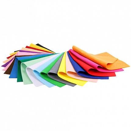 Фетр утолщенный А4, 2 мм, 20 листов, 20 цветов, плотность 250 г/м2, ОСТРОВ СОКРОВИЩ, 665475