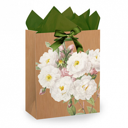 Пакет подарочный (1 штука) 18х10х23 см (M), "Flowers", ассорти, глиттер, c тишью, ЗОЛОТАЯ СКАЗКА, 700808