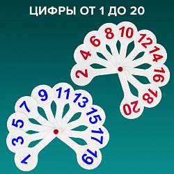 Веер-касса (гласные, согласные и цифры) ПИФАГОР, набор 3 шт., европодвес, 227394