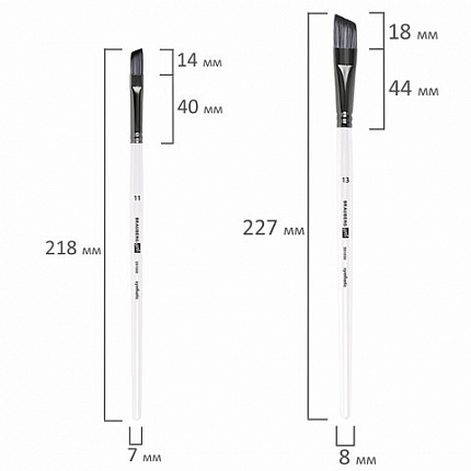 Кисти художественные набор 10 шт, синтетика в ПВХ пенале, № 1-10, BRAUBERG ART DEBUT,