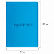 Обложка для паспорта, мягкий полиуретан, "PASSPORT", голубая, STAFF, 238405