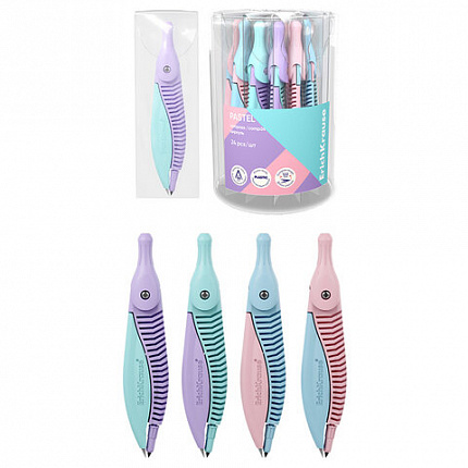 Циркуль ERICH KRAUSE Pastel пластиковый, 122мм, ПВХ чехол, ассорти, 61285