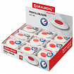 Ластик BRAUBERG "Oval PRO", 40х26х8 мм, овальный, красный пластиковый держатель, 229560