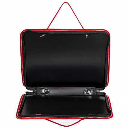 Папка на молнии пластиковая с ручками BRAUBERG "Contract", А4, 350х270х45 мм, черно-красная, 225164