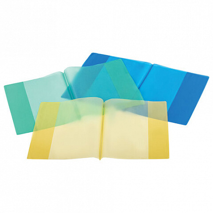 Обложки КОМПЛЕКТ 10 шт., для тетрадей, дневников ЮНЛАНДИЯ, ПВХ, ЦВЕТНЫЕ, МАТОВЫЕ, 100 мкм, 208x346 мм, 229309