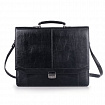 Портфель "Бизнес", 41х34х10 см, искусственная кожа, 3 отделения, замок с ключом, черный, 309
