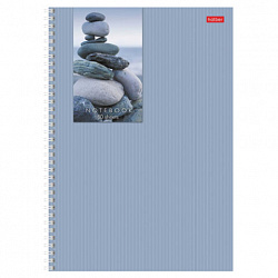 Тетрадь А4 80 л,. HATBER, гребень, клетка, матовая ламинация, цветной срез, "Прикосновение к природе" (микс), 086364, 80Т4лВ1гр