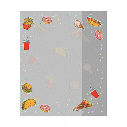 Обложки "FOOD" для тетрадей и дневников, КОМПЛЕКТ 10 шт, ПЛОТНЫЕ, 210*350 мм, 110 мкм, FUNSTER, 274083