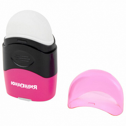 Точилка с контейнером и ластиком ЮНЛАНДИЯ "ДВА В ОДНОМ", яркие цвета ассорти, 272510