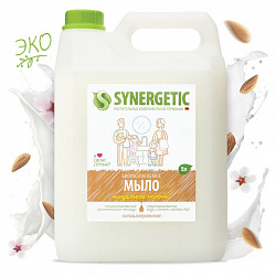 Мыло жидкое 5 л SYNERGETIC "Миндальное молочко", гипоаллергенное, биоразлагаемое, 105506