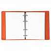 Тетрадь на кольцах А5 (180х220 мм), 120 листов, под кожу, клетка, BRAUBERG "Fusion", синий/оранжевый, 129994