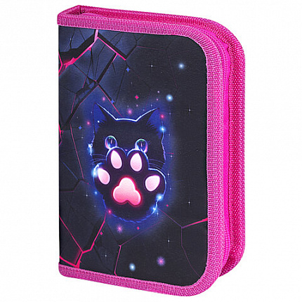 Пенал BRAUBERG, 1 отделение, 1 откидная планка, полиэстер, 21х14 см, "Pink lava", 273522