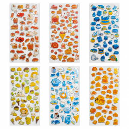 Наклейки гелевые "Аппетитное ассорти", 17,5х9 см, ассорти 6 видов, FUNSTER (ФАНСТЕР), 666083