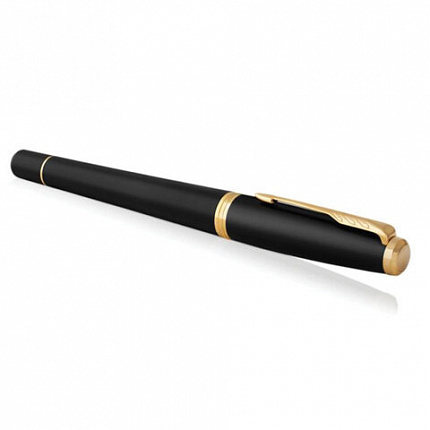 Ручка перьевая PARKER "Urban Core Muted Black GT", черный матовый лак, позолота, синяя, 1931593