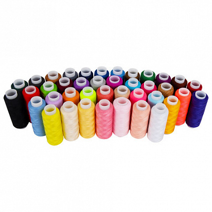 Нитки швейные 40/2, 200 м, полиэстер, НАБОР 40 цветов, DEVELIA (Девелиа), 609628