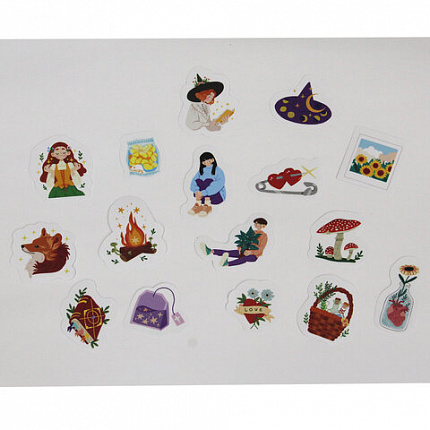 Набор наклеек для телефона, ассорти, 50 наклеек, 100х150 мм, ПП