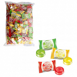Карамель леденцовая СОЛЯРИКИ ассорти (яблоко, ананас, вишня), 1 кг, РНК662