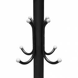 Вешалка-стойка SHT-CR450, 1,86 м, диск 37 см, 6 крючков + 4 дополнительных, металл/мрамор, черная, В1-50