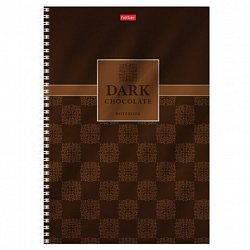 Тетрадь А4 96 л., HATBER, гребень, клетка, металлизированный картон, выборочный лак, "Chocolate" (микс), 083451, 96Т4мтлВ1гр