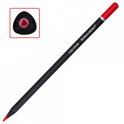 Карандаши цветные чёрное дерево BRAUBERG BLACK WOOD, 24 цвета, трехгранный корпус, грифель мягкий 3 мм, 181949