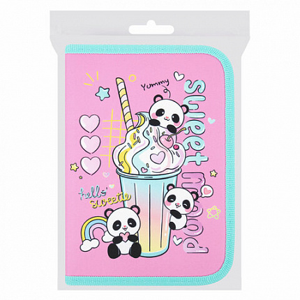 Пенал ПИФАГОР, 1 отделение, 2 откидные планки, полиэстер, 20х14 см, "Sweet mood", 272288