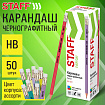 Карандаш чернографитный с ластиком STAFF EVERYDAY BLP-CLR, 1 шт., НВ, цвет корпуса ассорти, 182117