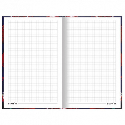 Блокнот А5 (134х206 мм), 80 л., твёрдый, клетка, STAFF, "Гранаты", 114411