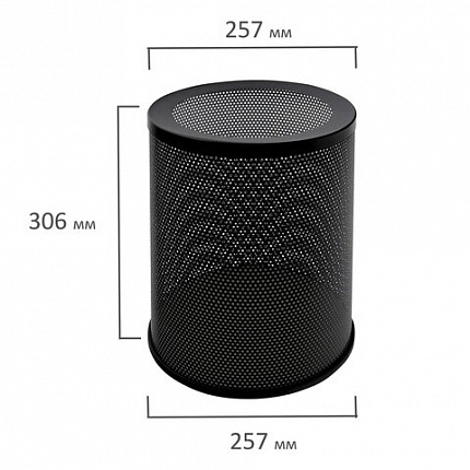Корзина металлическая для мусора ТИТАН, 16 литров, перфорированная, черная, оцинкованная сталь, 415