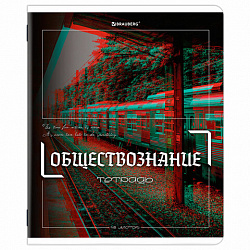 Тетради предметные, КОМПЛЕКТ 12 ПРЕДМЕТОВ, 48 л., глянцевый УФ-лак, BRAUBERG "GLITCH", 405170