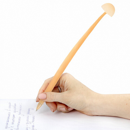 Ручка фигурная шариковая ЮНЛАНДИЯ "Гриб", силиконовый корпус, ассорти, СИНЯЯ, пишущий узел 0,7 мм, 143796