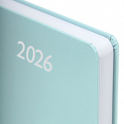 Ежедневник датированный 2026, А5, 138x213 мм, BRAUBERG "Profile", балакрон, мятный, 117074