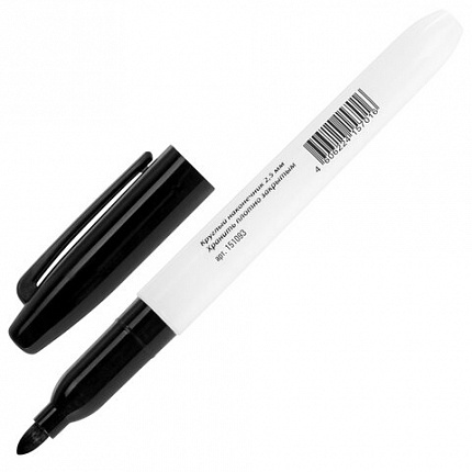 Маркер стираемый для белой доски STAFF "EVERYDAY" WBM-093, ЧЕРНЫЙ, 2,5 мм, тонкий корпус, 151093
