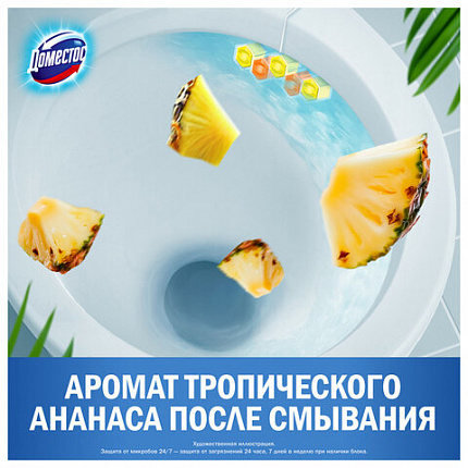 Блок туалетный подвесной твердый 2х50г+3х50г ДОМЕСТОС "Свежесть цитруса и Цветочный б