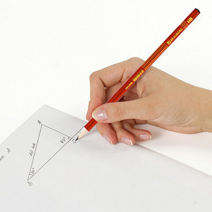 Карандаш чернографитный BRAUBERG, 1 шт., "Orient", HB, корпус оранжевый, заточенный, 181296