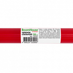 Черенок рукоятка для инвентаря 120 см, еврорезьба, металлопластик 0,3 мм, красный, BOOMHOUSE (БУМХАУС) STANDART, 702231