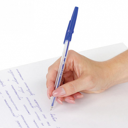 Ручки шариковые STAFF "C-51", НАБОР 4 шт., АССОРТИ, узел 1 мм, линия письма 0,5 мм, 142816