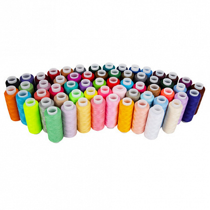 Нитки швейные 40/2, 200 м, полиэстер, НАБОР 60 цветов, DEVELIA (Девелиа), 609629