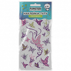 Наклейки-тату переводные "Блестящие", 15,5х9,5 см, ассорти 8 видов, FUNSTER (ФАНСТЕР), 666107